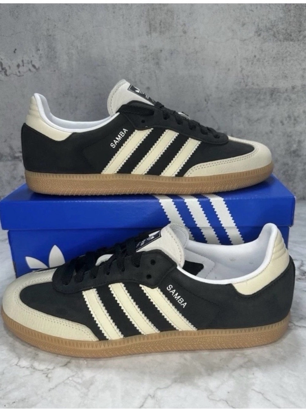adidas Samba Black and Cream Low-Top Sneakers